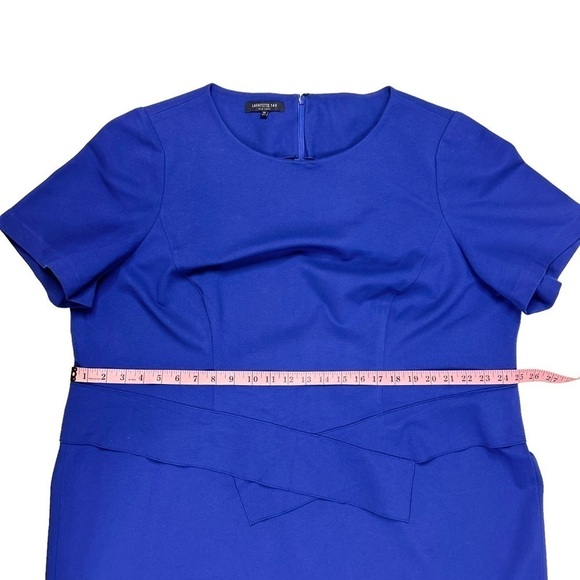 Lafayette 148 New York cobalt blue dress stretch short sleeves plus 22 - Picture 14 of 16